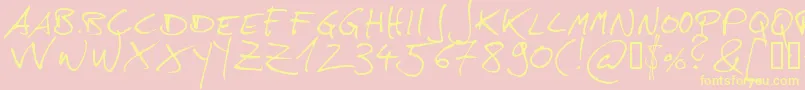 Hans Font – Yellow Fonts on Pink Background