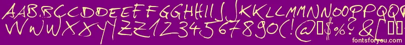 Шрифт Hans – жёлтые шрифты на фиолетовом фоне