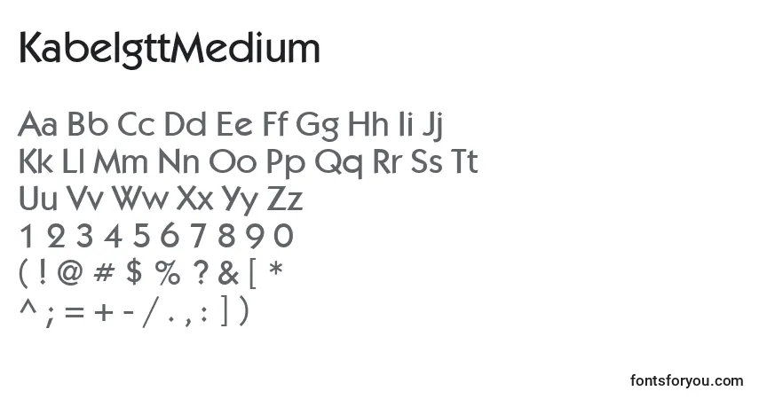 A fonte KabelgttMedium – alfabeto, números, caracteres especiais