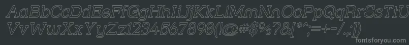 フォントStrsloui – 黒い背景に灰色の文字