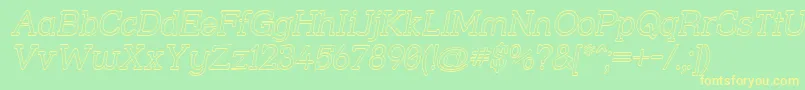 Strsloui Font – Yellow Fonts on Green Background