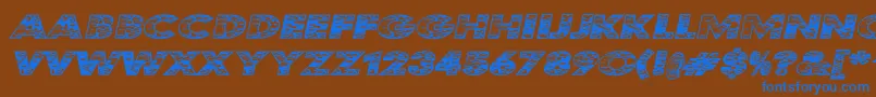 KustomKar Font – Blue Fonts on Brown Background