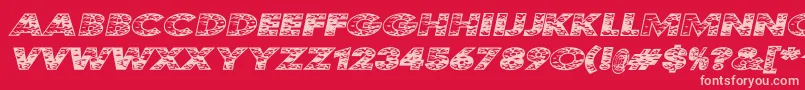 KustomKar Font – Pink Fonts on Red Background