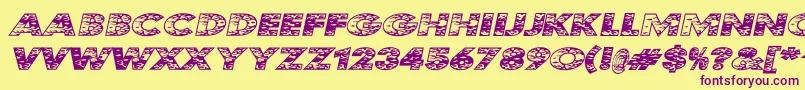 KustomKar Font – Purple Fonts on Yellow Background