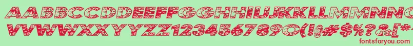 KustomKar Font – Red Fonts on Green Background