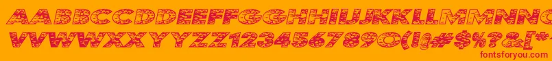 フォントKustomKar – オレンジの背景に赤い文字