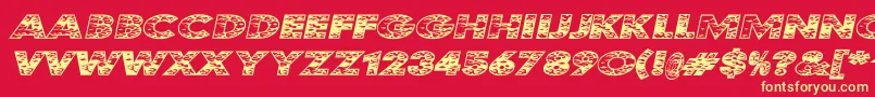 KustomKar Font – Yellow Fonts on Red Background