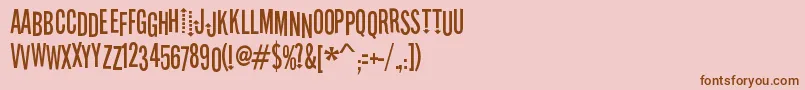Шрифт StereofidelicRegular – коричневые шрифты на розовом фоне