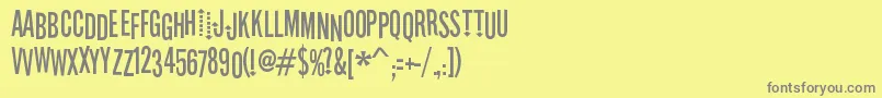 Fonte StereofidelicRegular – fontes cinzas em um fundo amarelo