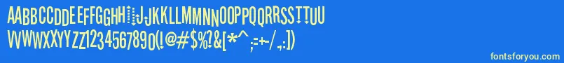 StereofidelicRegular Font – Yellow Fonts on Blue Background