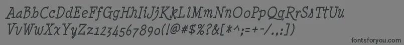 Fonte Minyanouvelle Italic – fontes pretas em um fundo cinza