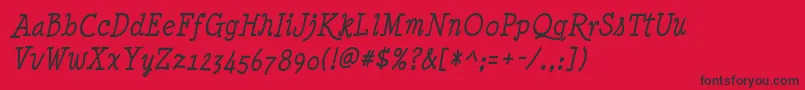 fuente Minyanouvelle Italic – Fuentes Negras Sobre Fondo Rojo