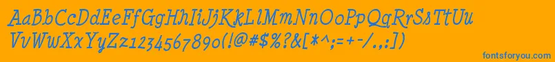 Minyanouvelle Italic Font – Blue Fonts on Orange Background