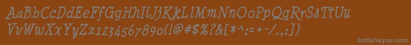 Minyanouvelle Italic Font – Gray Fonts on Brown Background