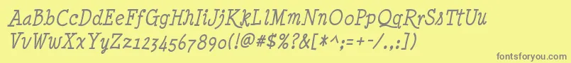 fuente Minyanouvelle Italic – Fuentes Grises Sobre Fondo Amarillo