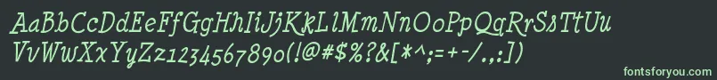 Minyanouvelle Italic Font – Green Fonts on Black Background