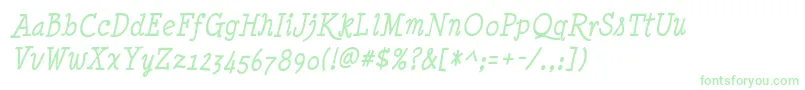 フォントMinyanouvelle Italic – 緑のフォント