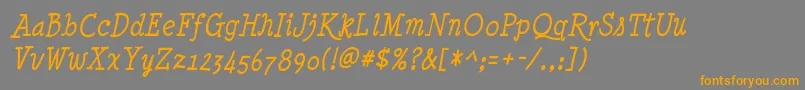 Minyanouvelle Italic Font – Orange Fonts on Gray Background