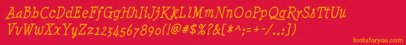 fuente Minyanouvelle Italic – Fuentes Naranjas Sobre Fondo Rojo