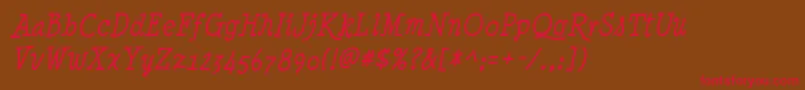 Шрифт Minyanouvelle Italic – красные шрифты на коричневом фоне