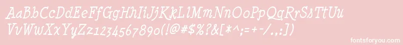 フォントMinyanouvelle Italic – ピンクの背景に白い文字