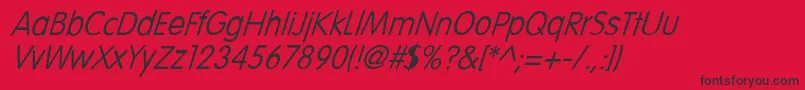 LaroucheItalic Font – Black Fonts on Red Background