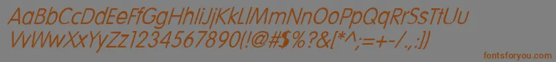 Fonte LaroucheItalic – fontes marrons em um fundo cinza