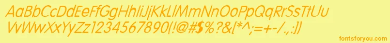 LaroucheItalic Font – Orange Fonts on Yellow Background
