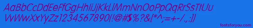 LaroucheItalic Font – Purple Fonts on Blue Background