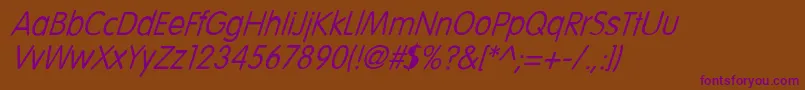 LaroucheItalic Font – Purple Fonts on Brown Background