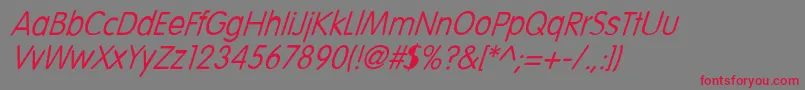 LaroucheItalic Font – Red Fonts on Gray Background