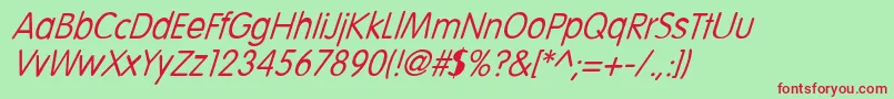LaroucheItalic Font – Red Fonts on Green Background