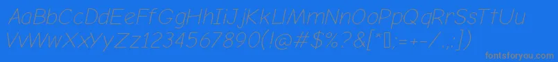 フォントComicNeueLightOblique – 青い背景に灰色の文字
