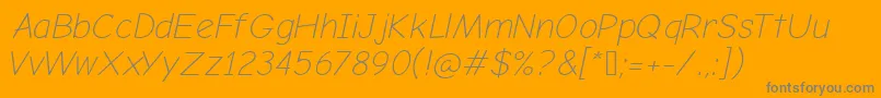 ComicNeueLightOblique Font – Gray Fonts on Orange Background