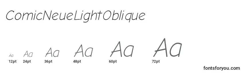ComicNeueLightOblique Font Sizes