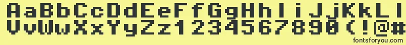 Czcionka Pixeloperatormono8Bold – czarne czcionki na żółtym tle