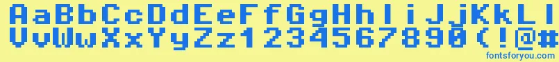 fuente Pixeloperatormono8Bold – Fuentes Azules Sobre Fondo Amarillo