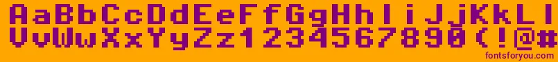Pixeloperatormono8Bold Font – Purple Fonts on Orange Background