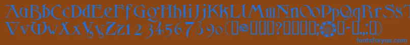 フォントSidheNoble – 茶色の背景に青い文字