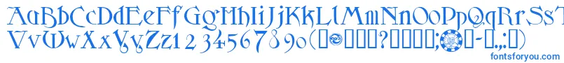 フォントSidheNoble – 白い背景に青い文字