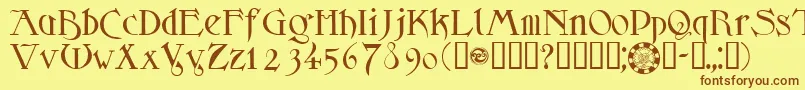 Czcionka SidheNoble – brązowe czcionki na żółtym tle