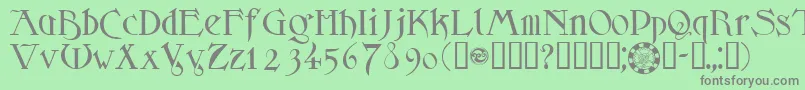 フォントSidheNoble – 緑の背景に灰色の文字