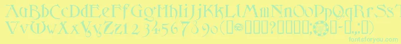 Шрифт SidheNoble – зелёные шрифты на жёлтом фоне