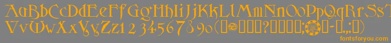 フォントSidheNoble – オレンジの文字は灰色の背景にあります。