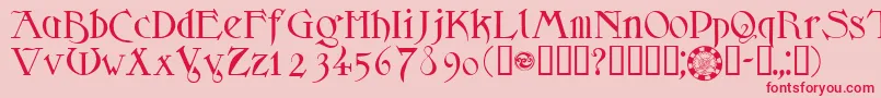 SidheNoble Font – Red Fonts on Pink Background