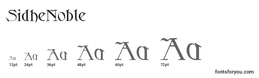 SidheNoble Font Sizes