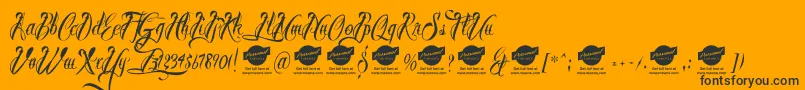 BrothertattooDemo Font – Black Fonts on Orange Background