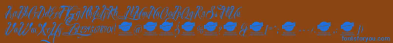 BrothertattooDemo Font – Blue Fonts on Brown Background