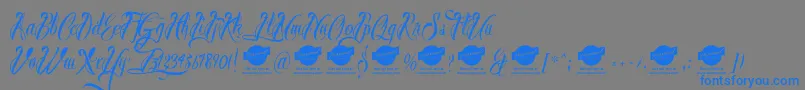 BrothertattooDemo Font – Blue Fonts on Gray Background