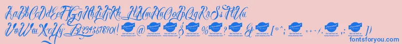 BrothertattooDemo Font – Blue Fonts on Pink Background